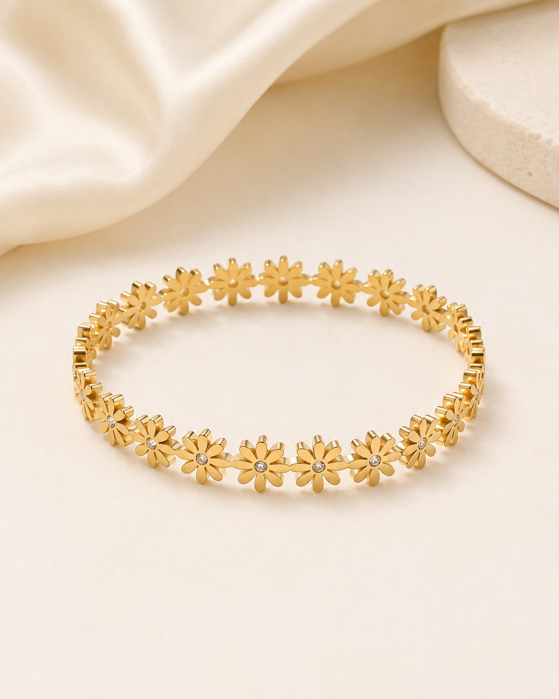 Daisy Crystal Flower Bracelet