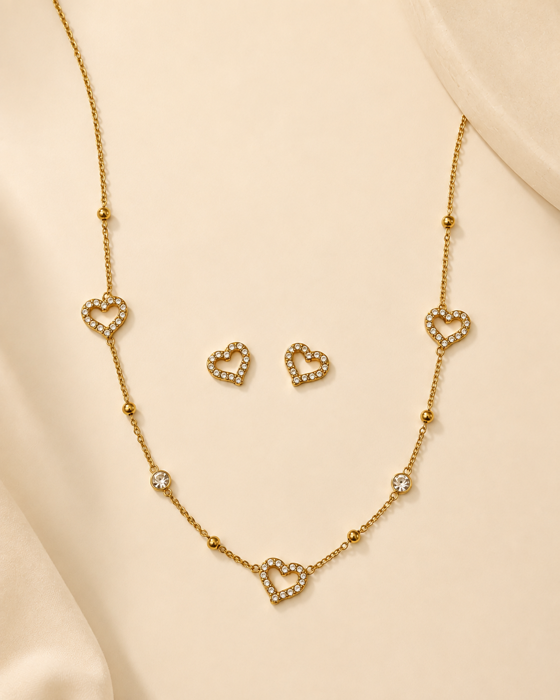Triple Heart Crystal Jewelry Set