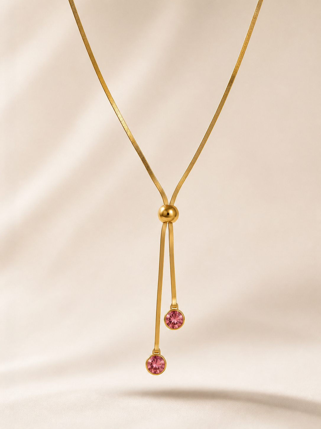 Rose Drop Slider Necklace