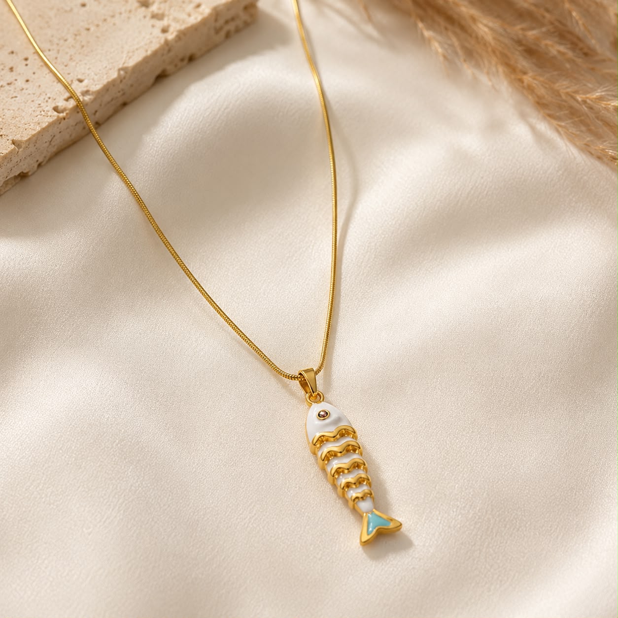 Golden Koi Fish Necklace
