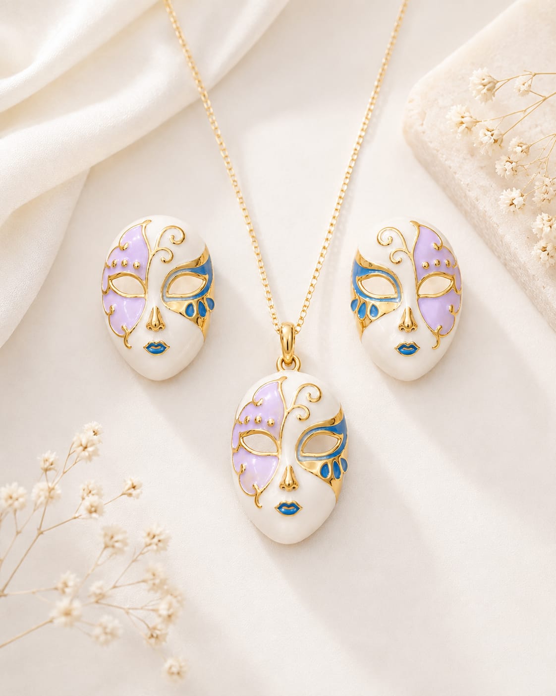 Statement Carnival Mask Jewelry Set