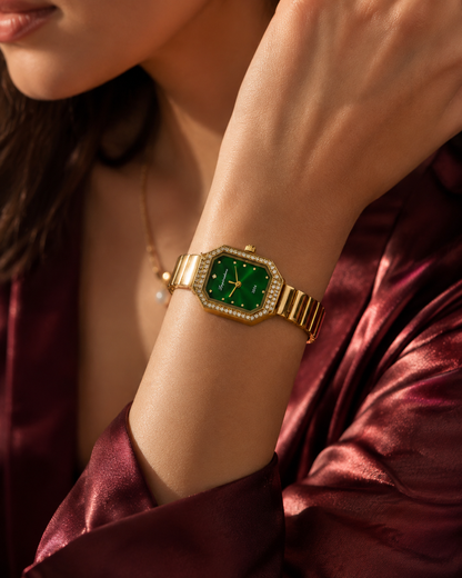 Vintage Emerald Gold Watch