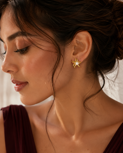 Pearl Starfish Stylish Stud Earrings