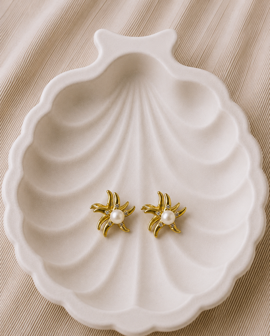 Pearl Starfish Stylish Stud Earrings