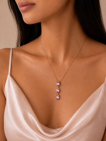 Blush Cascade Pendant Necklace