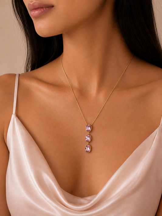 Blush Cascade Pendant Necklace