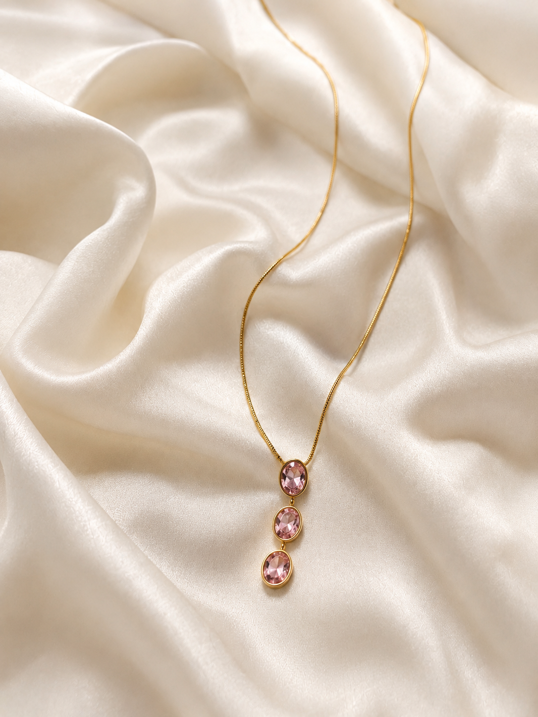 Blush Cascade Pendant Necklace