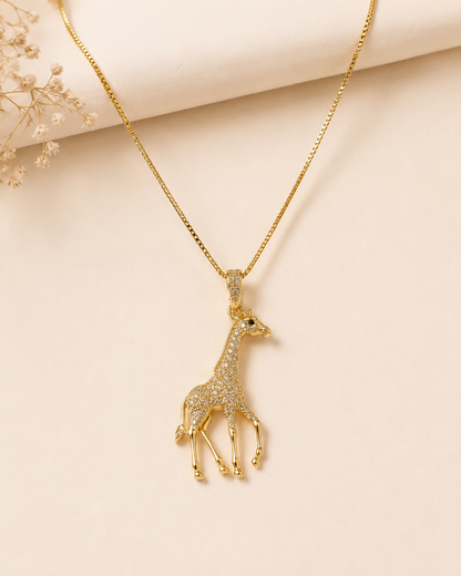 Crystal Giraffe Pendant Necklace