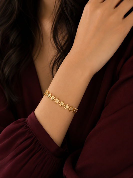 Daisy Crystal Flower Bracelet