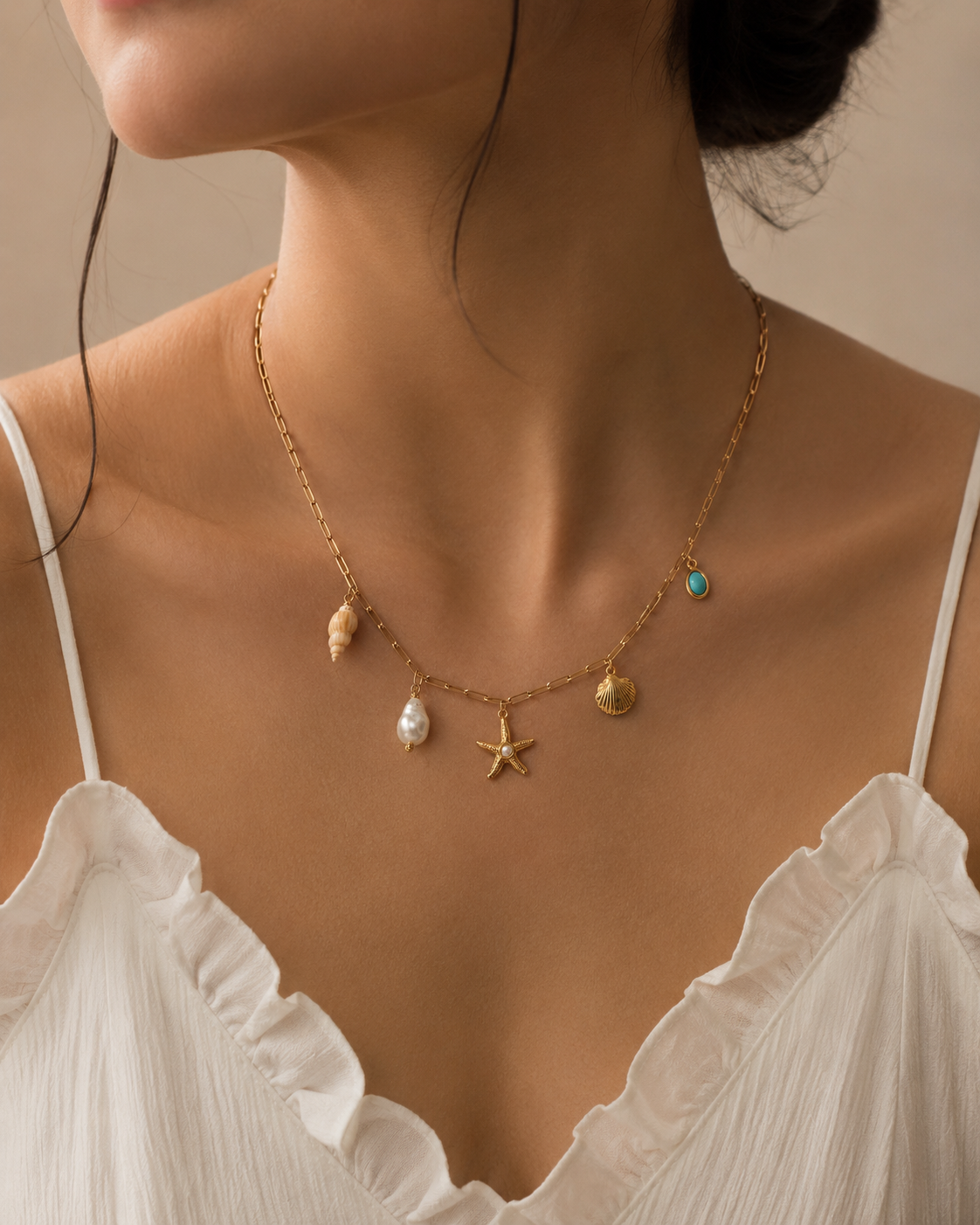 Pearl Cove Shell Charm Necklace