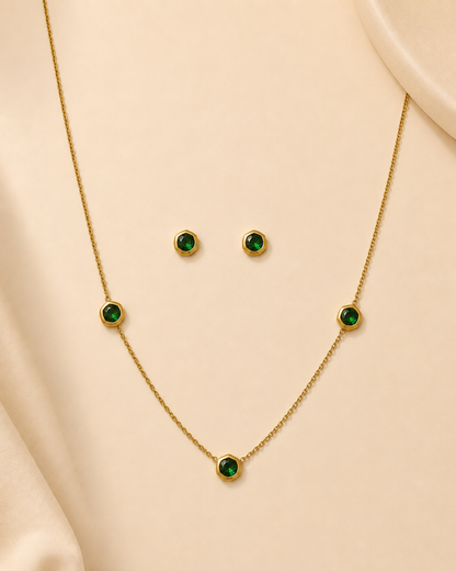 Emerald Hexa Trio Jewelry Set