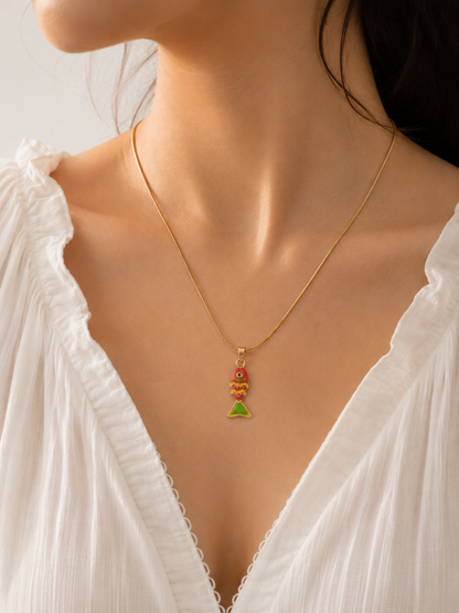Tropical Fish Enamel Pendant Necklace