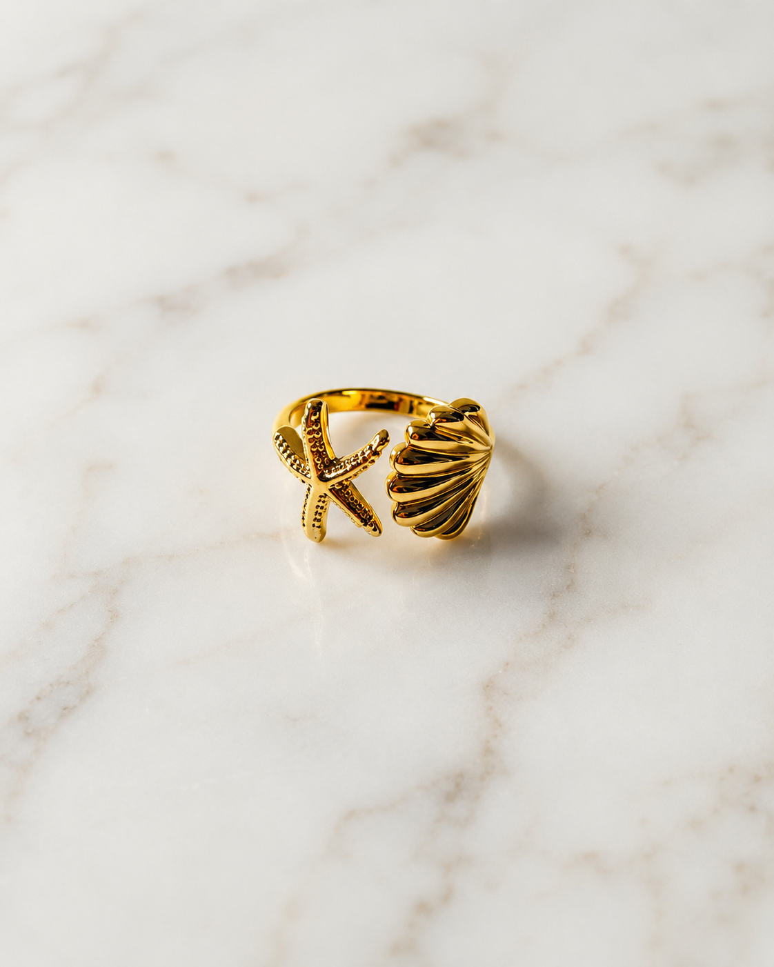 Sea Star Shell Open Bypass Ring