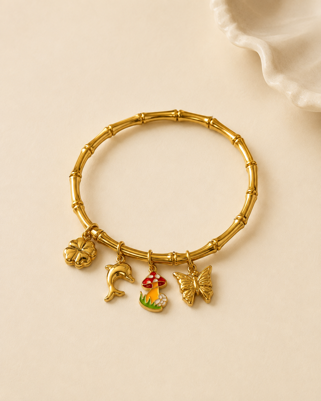 Cute Charms Bamboo Bangle Bracelet