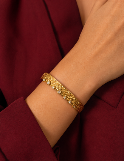 Lumina Hammered Crystal Bracelet