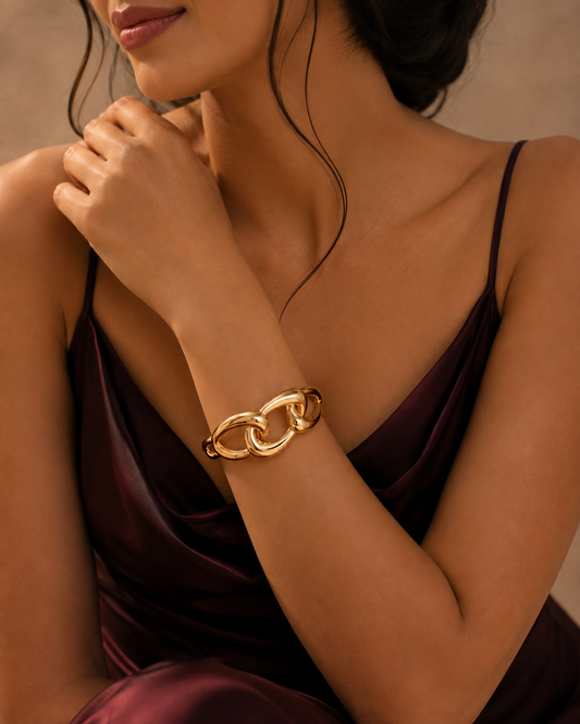 Chunky Golden Knot Cuff