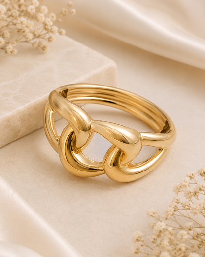 Chunky Golden Knot Cuff