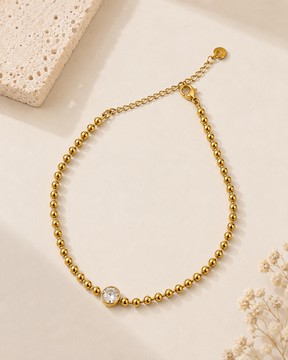 Golden Ball Crystal Anklet