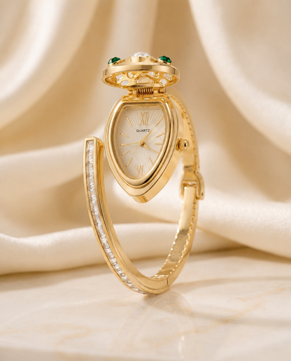 Crystal Serpent Crystal Gold Wrist Watch