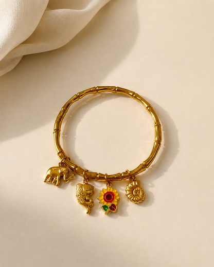 Golden Elephant Fish Charms Bracelet