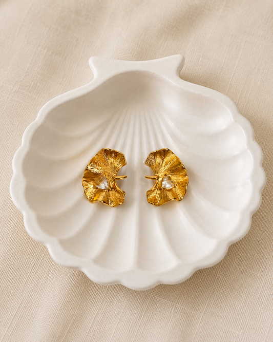 Golden Lead Stud Earrings