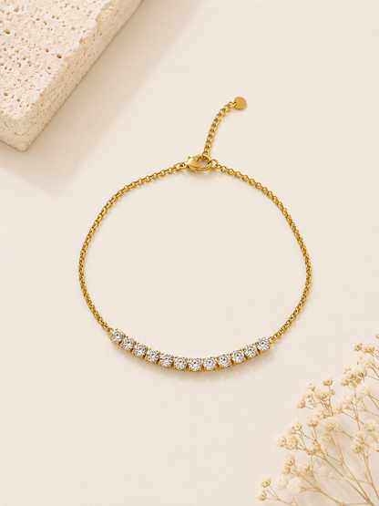 Golden Crystal Tennis Anklet