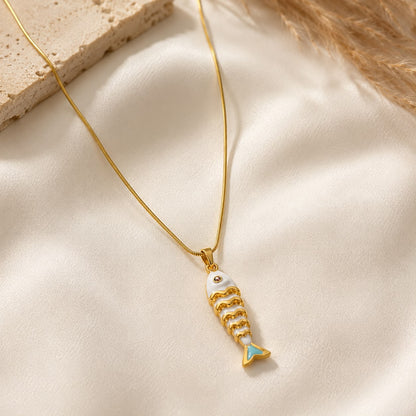 Golden Koi Fish Necklace
