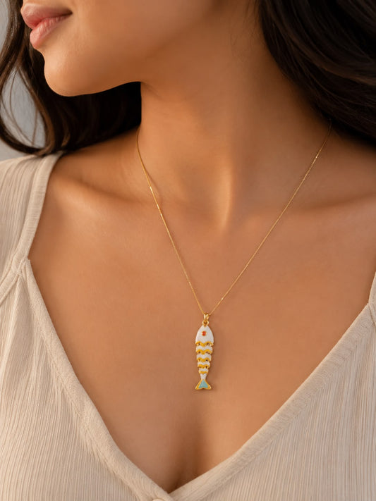 Golden Koi Fish Necklace