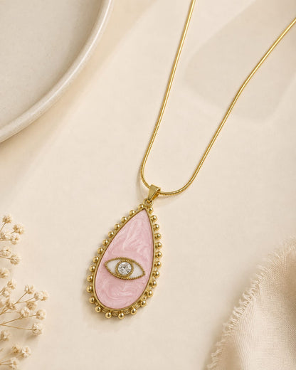 Blush Evil Eye Pendant Necklace