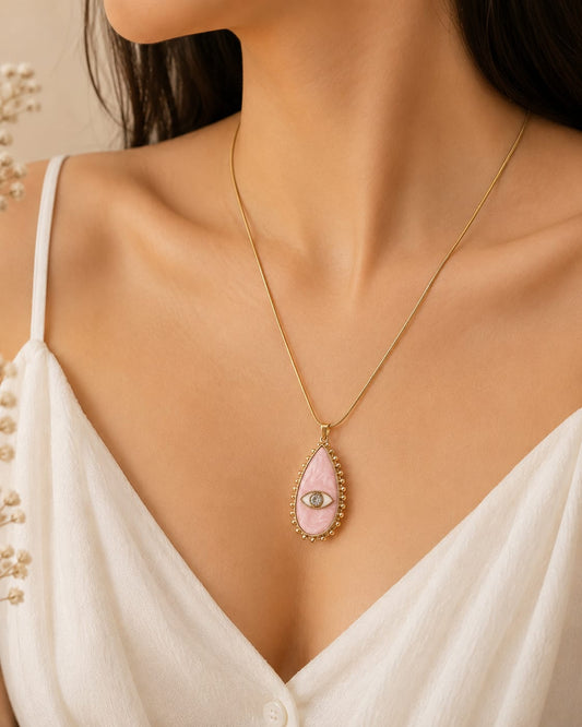 Blush Evil Eye Pendant Necklace