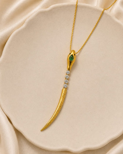 Serpent Fang Crystal Pendant Necklace