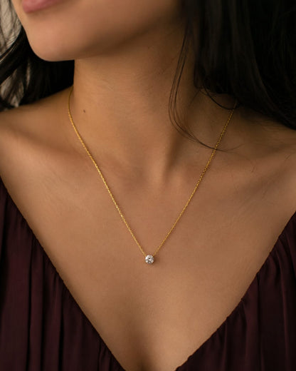 Solitaire Crystal Pendant Necklace