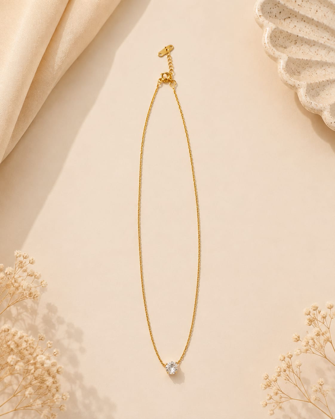 Solitaire Crystal Pendant Necklace