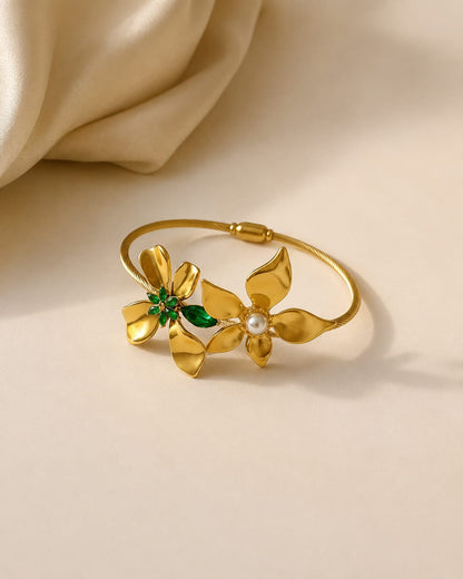 Twin Flower Statement Bracelet