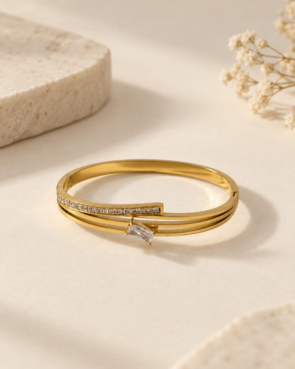 Baguette Crystal Triple Wrap Bracelet
