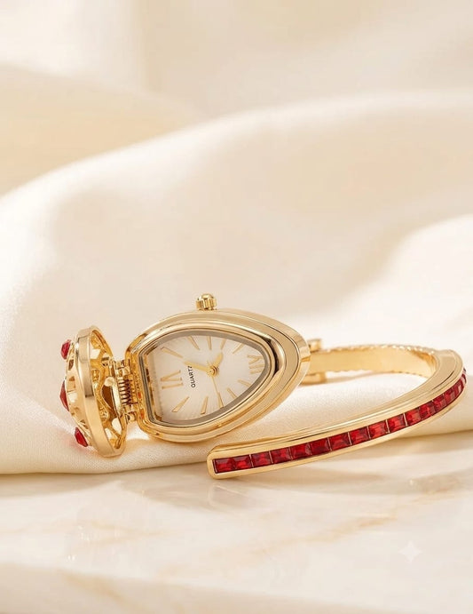 Golden Serpent Crystal Watch
