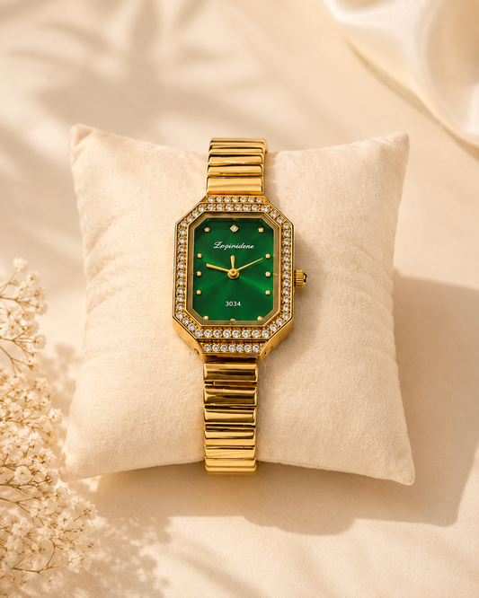 Vintage Emerald Gold Watch